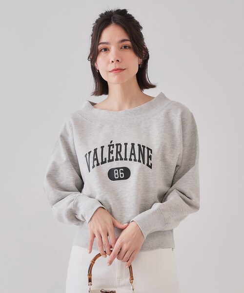 OPAQUE.CLIP（オペークドットクリップ）の「カレッジロゴスウェット【洗濯機洗い可】（スウェット・レディース・グレー/ネイビー/ホワイト・00）」の2枚目の写真