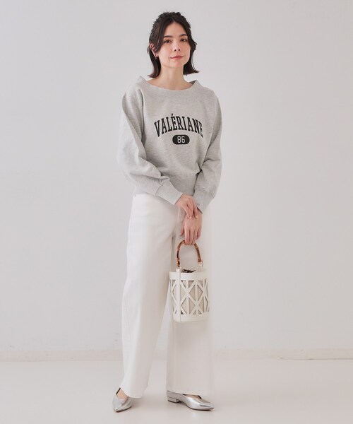 OPAQUE.CLIP（オペークドットクリップ）の「カレッジロゴスウェット【洗濯機洗い可】（スウェット・レディース・グレー/ネイビー/ホワイト・00）」の19枚目の写真