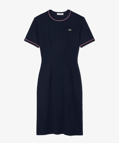 LACOSTE（ラコステ）の「配色ラインドリブTシャツドレス ワンピース（ワンピース・レディース・ネイビー/イエロー・38/36/34/40）」の5枚目の写真