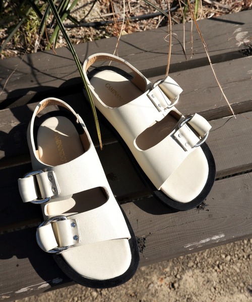 CAMINANDO(カミナンド)の「CAMINANDO/カミナンド DOUBLE RING PLATFORM SANDALS 2326W ダブルリングプラットフォームサンダル(サンダル・レディース・ブラック/アイボリー・7/6/5/8)」の7枚目の写真