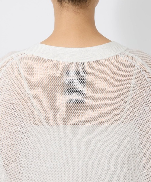 Chaos（カオス）の「Chaos(カオス)/ストラドリネンカーディガン（カーディガン/ボレロ・レディース・ブラウン/ホワイト/ネイビー・FREE）」の13枚目の写真