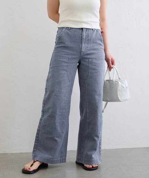 U by SPICK&SPAN(ユーバイスピックアンドスパン)の「ダブルニールーズデニム(デニムパンツ・レディース・ライトグレー/ネイビー・34/36/38)」の2枚目の写真