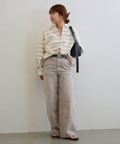 U by SPICK&SPAN(ユーバイスピックアンドスパン)の「ダブルニールーズデニム(デニムパンツ・レディース・ライトグレー/ネイビー・34/36/38)」の21枚目の写真