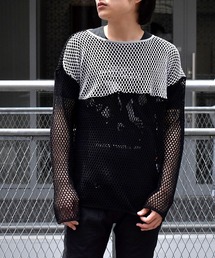 専用ブラックミーンズ　Blackmeans メッシュカットソー　グレーカーキ　5 ブラックミーンズ Blackmeans メッシュカットソー グレーカーキ