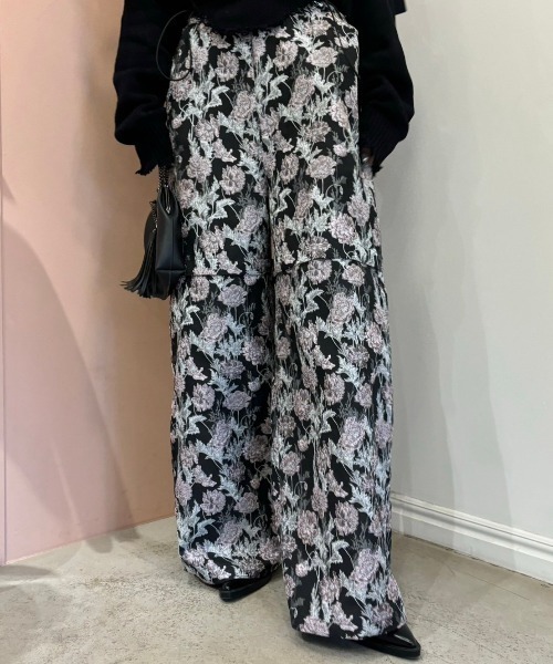 HONEY MI HONEY(ハニーミーハニー)の「flower jacquard wide pants(カーゴパンツ・レディース・オフホワイト/グレー/ブラック・FREE)」の11枚目の写真