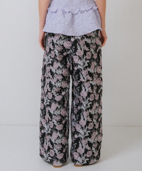HONEY MI HONEY(ハニーミーハニー)の「flower jacquard wide pants(カーゴパンツ・レディース・オフホワイト/グレー/ブラック・FREE)」の16枚目の写真