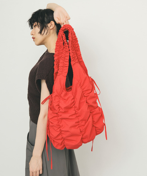 チェックリボンギャザーBAG（ショルダーバッグ）｜KBF