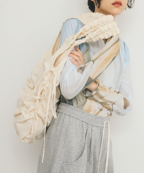 チェックリボンギャザーBAG（ショルダーバッグ）｜KBF