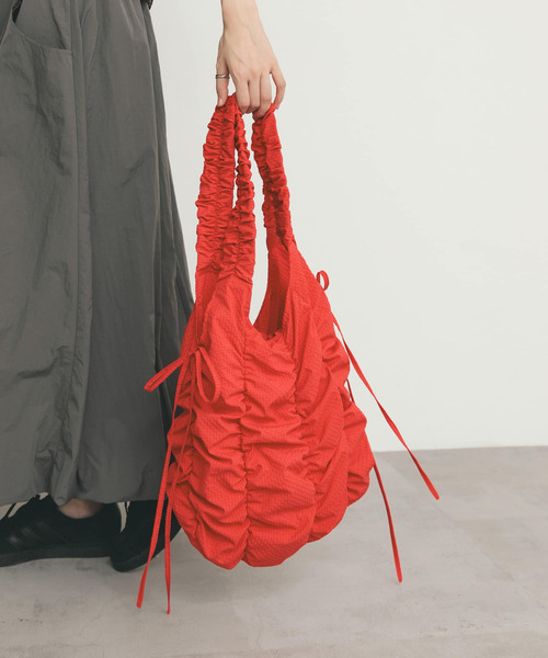 チェックリボンギャザーBAG（ショルダーバッグ）｜KBF