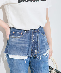 Bonum | 2WAY レイヤードリバースショートデニム(デニムスカート)