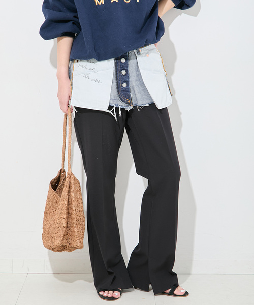 Bonum（ボナム）の「2WAY レイヤードリバースショートデニム（デニムスカート・レディース・ネイビー・28/30）」の22枚目の写真