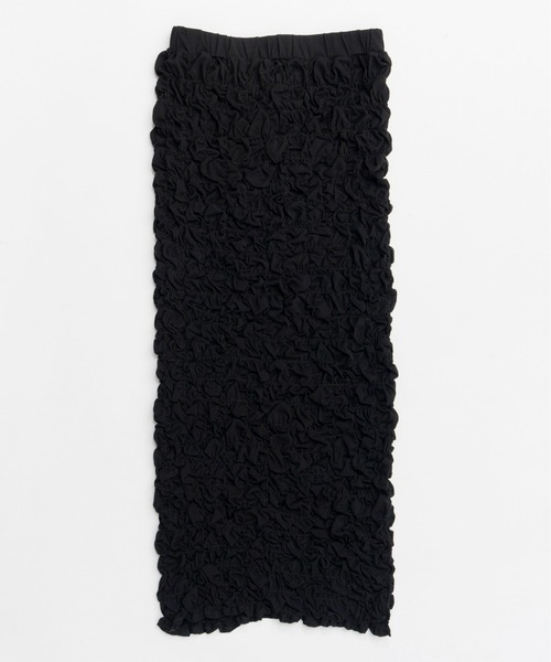 MAISON SPECIAL（メゾンスペシャル）の「Shirring Skirt/シャーリングスカート【MAISON SPECIAL/メゾンスペシャル】■セットアップ対応■（スカート・レディース・ブラック/パープル/ライム/ホワイト・38/36）」の14枚目の写真