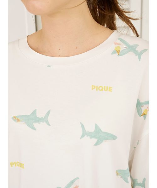 セール】【接触冷感】SHARK柄Tシャツ（ルームウェア/パジャマ
