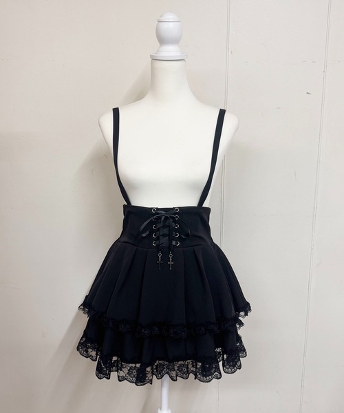 MA*RS(アメーバーマーズ)の「クロスチャーム付きスピンドルスカパン(スカート・レディース・ブラック/ホワイト・FREE)」の16枚目の写真