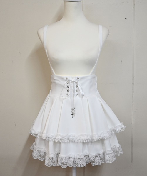 MA*RS(アメーバーマーズ)の「クロスチャーム付きスピンドルスカパン(スカート・レディース・ブラック/ホワイト・FREE)」の22枚目の写真