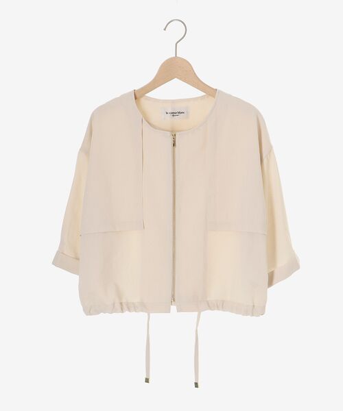le.coeur blanc(ルクールブラン)の「《名品アイテム》リネンライクライトブルゾン(ブルゾン・レディース・ベージュ/ダークグレー・38)」の11枚目の写真