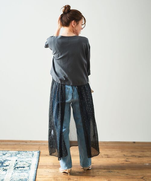 le.coeur blanc(ルクールブラン)の「《名品アイテム》リネンライクライトブルゾン(ブルゾン・レディース・ベージュ/ダークグレー・38)」の3枚目の写真