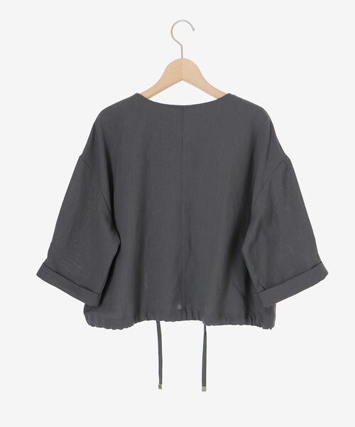 le.coeur blanc(ルクールブラン)の「《名品アイテム》リネンライクライトブルゾン(ブルゾン・レディース・ベージュ/ダークグレー・38)」の4枚目の写真