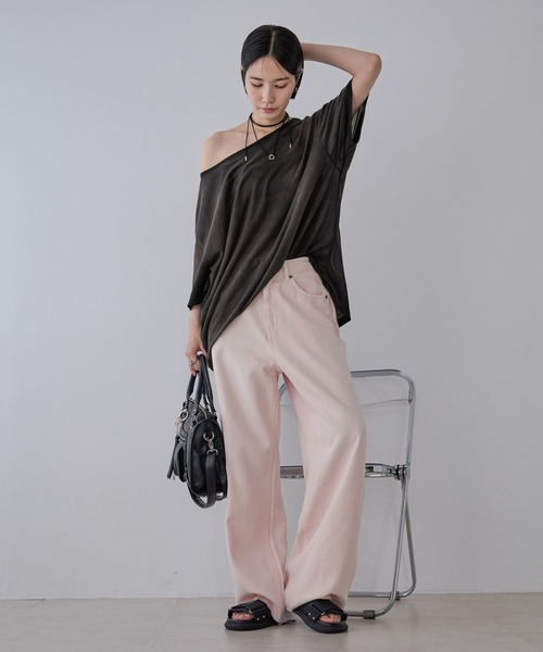 JEANASIS(ジーナシス)の「リラックスルーズカラーデニム/491817(デニムパンツ・レディース・ピンク/ブルー/グレー・SMALL/MEDIUM)」の22枚目の写真