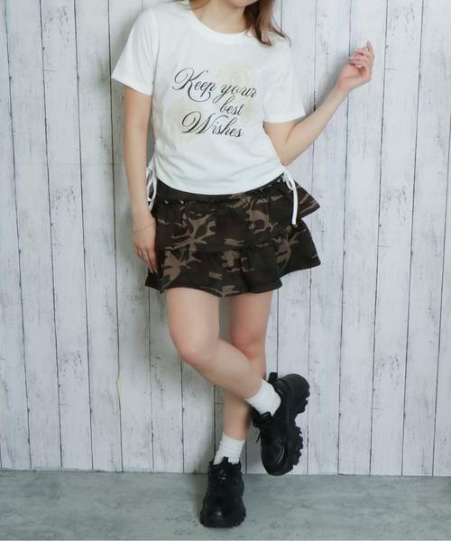 GORGE（ゴージ）の「《2段ティアード×インナーパンツ付き》レディース スカパン 美脚 春夏秋（スカート・レディース・グレー/ブラック/カモフラージュ・F）」の7枚目の写真