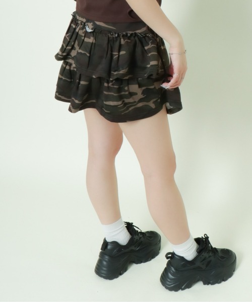 GORGE（ゴージ）の「《2段ティアード×インナーパンツ付き》レディース スカパン 美脚 春夏秋（スカート・レディース・グレー/ブラック/カモフラージュ・F）」の11枚目の写真
