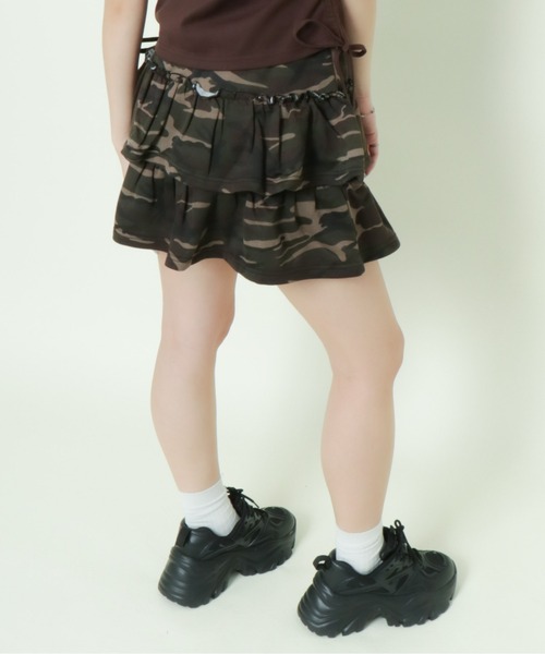 GORGE（ゴージ）の「《2段ティアード×インナーパンツ付き》レディース スカパン 美脚 春夏秋（スカート・レディース・グレー/ブラック/カモフラージュ・F）」の12枚目の写真