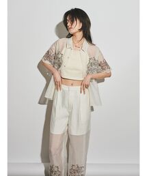 Ungrid | 【Htage】エンブロイダリーシアーハーフスリーブシャツ(シャツ/ブラウス)