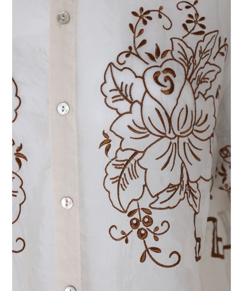 Ungrid（アングリッド）の「【Htage】エンブロイダリーシアーハーフスリーブシャツ（シャツ/ブラウス・レディース・ブラック/アイボリー・FREE）」の20枚目の写真