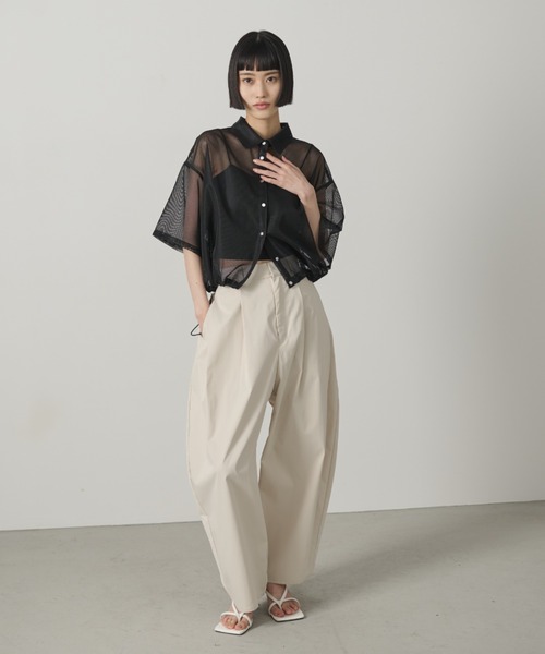 AIC.（エーアイシー）の「ドローストリングメッシュシャツ（シャツ/ブラウス・レディース・ブラック/オフホワイト・FREE）」の17枚目の写真