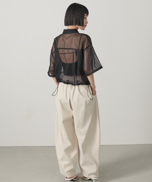 AIC.（エーアイシー）の「ドローストリングメッシュシャツ（シャツ/ブラウス・レディース・ブラック/オフホワイト・FREE）」の20枚目の写真