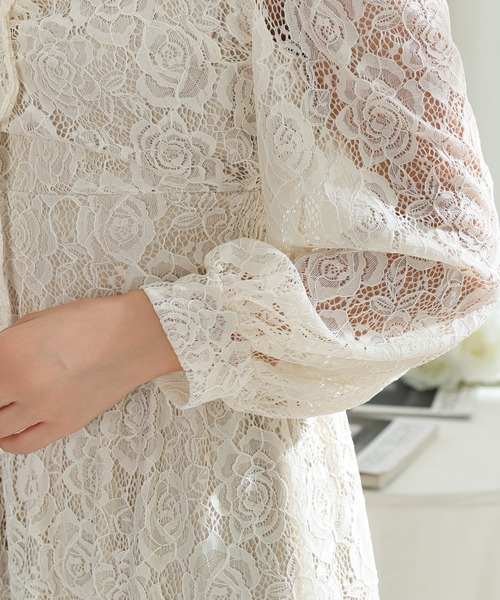 Lace Ladies(レースレディース)の「総レース ウエスト 切り替え タックスリーブ ロング ワンピース(ワンピース・レディース・ピンク/ブラック/アイボリー・S/FREE)」の19枚目の写真