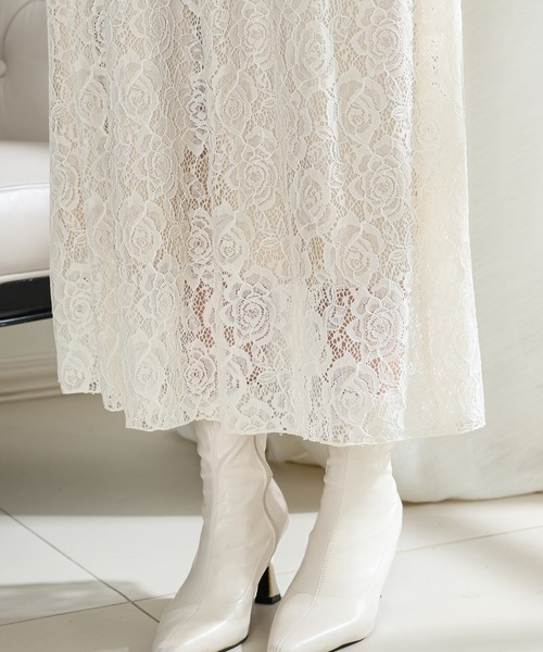 Lace Ladies(レースレディース)の「総レース ウエスト 切り替え タックスリーブ ロング ワンピース(ワンピース・レディース・ピンク/ブラック/アイボリー・S/FREE)」の21枚目の写真