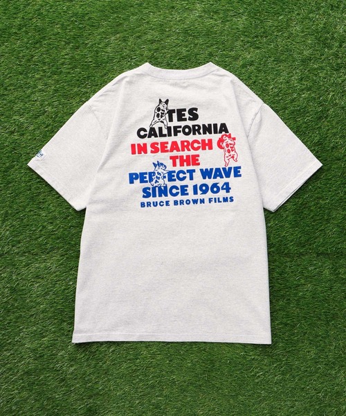 The Endless Summer（エンドレスサマー）の「【WEB / FLAG SHOP限定】TES 3COLOR LOGO FLOCK PT T-SHIRT / Tシャツ（Tシャツ/カットソー・メンズ・ホワイト/アイボリー/グレー・X-LARGE/LARGE/MEDIUM/SMALL/XX-LARGE）」の8枚目の写真