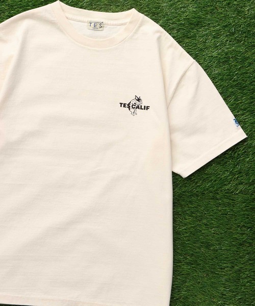 The Endless Summer（エンドレスサマー）の「【WEB / FLAG SHOP限定】TES 3COLOR LOGO FLOCK PT T-SHIRT / Tシャツ（Tシャツ/カットソー・メンズ・ホワイト/アイボリー/グレー・X-LARGE/LARGE/MEDIUM/SMALL/XX-LARGE）」の12枚目の写真