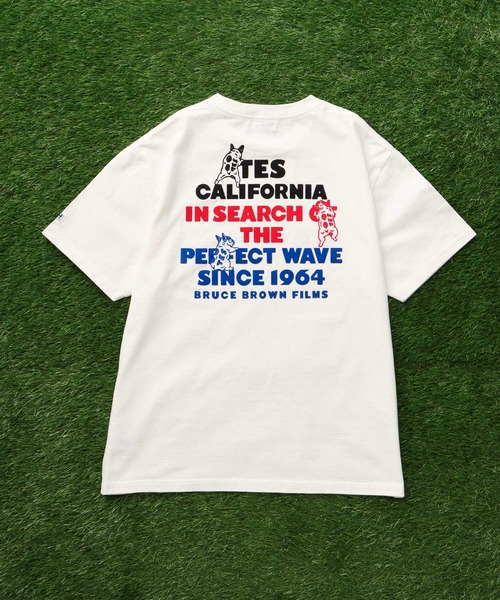 The Endless Summer（エンドレスサマー）の「【WEB / FLAG SHOP限定】TES 3COLOR LOGO FLOCK PT T-SHIRT / Tシャツ（Tシャツ/カットソー・メンズ・ホワイト/アイボリー/グレー・X-LARGE/LARGE/MEDIUM/SMALL/XX-LARGE）」の5枚目の写真
