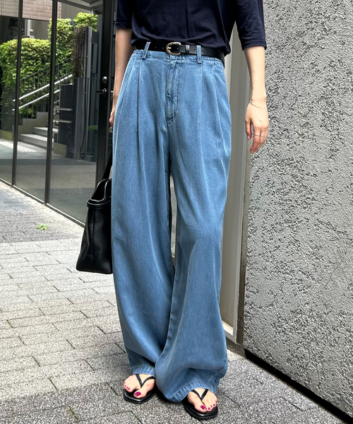 LEDENIM TUCK TROUSER SLOBE IENA デニムパンツ SLOBE IENA｜《4サイズ展開/WEB限定/追加4》LEDENIM TUCK