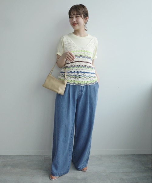 SLOBE IENA(スローブイエナ)の「《4サイズ展開/追加》LEDENIM TUCK TROUSERデニム(デニムパンツ・レディース・ブルー・34/36/38/40)」の16枚目の写真