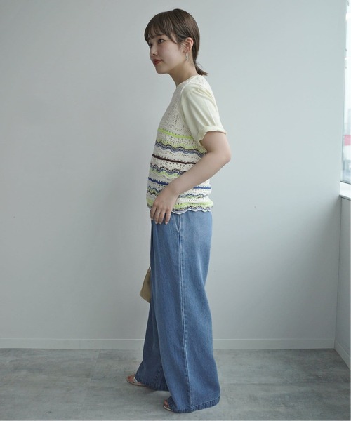 SLOBE IENA(スローブイエナ)の「《4サイズ展開/追加》LEDENIM TUCK TROUSERデニム(デニムパンツ・レディース・ブルー・34/36/38/40)」の17枚目の写真
