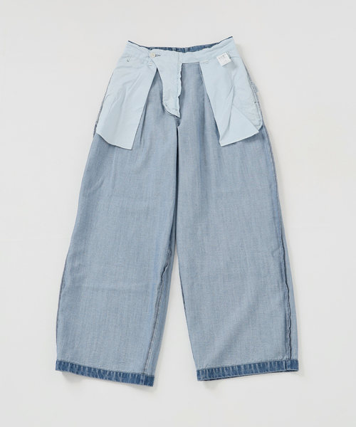 SLOBE IENA(スローブイエナ)の「《4サイズ展開/追加》LEDENIM TUCK TROUSERデニム(デニムパンツ・レディース・ブルー・34/36/38/40)」の14枚目の写真