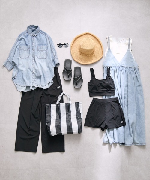 PUAL CE CIN（ピュアルセシン）の「【水陸両用】ナイロンストレッチパンツ（ラッシュガード・レディース・ベージュ/ブラック・FREE）」の21枚目の写真