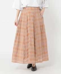シアーチェックフレアスカート