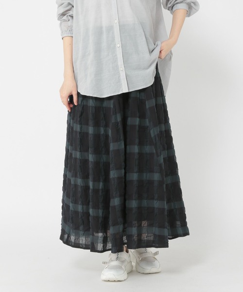 studio CLIP(スタディオクリップ)の「シアーチェックフレアスカート(スカート・レディース・ブラック/キャメル・FREE)」の5枚目の写真