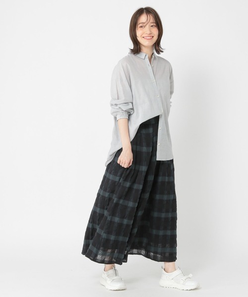 studio CLIP(スタディオクリップ)の「シアーチェックフレアスカート(スカート・レディース・ブラック/キャメル・FREE)」の8枚目の写真