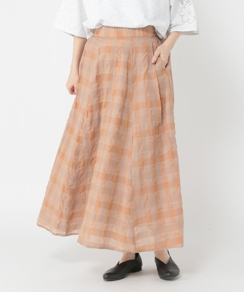 studio CLIP(スタディオクリップ)の「シアーチェックフレアスカート(スカート・レディース・ブラック/キャメル・FREE)」の10枚目の写真