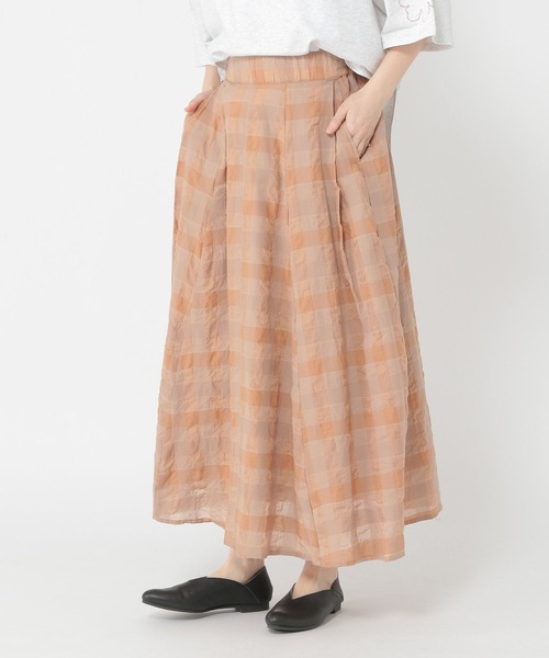 studio CLIP(スタディオクリップ)の「シアーチェックフレアスカート(スカート・レディース・ブラック/キャメル・FREE)」の12枚目の写真