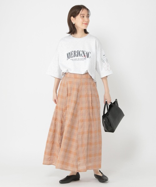 studio CLIP(スタディオクリップ)の「シアーチェックフレアスカート(スカート・レディース・ブラック/キャメル・FREE)」の14枚目の写真