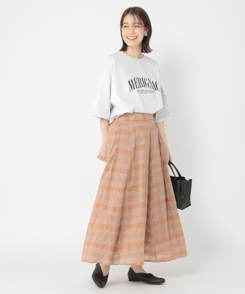 studio CLIP(スタディオクリップ)の「シアーチェックフレアスカート(スカート・レディース・ブラック/キャメル・FREE)」の15枚目の写真