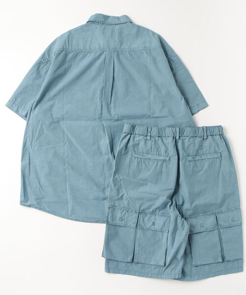 many men many mind（メニーメンメニーマインド）の「MANYMENMANYMINDS セットアップ ピグメント マルチポケット 半袖シャツ＆ショートパンツ（セットアップ・メンズ・ブルー/チャコール/サンドベージュ・L/M）」の18枚目の写真