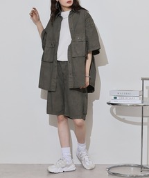 many men many mind | MANYMENMANYMINDS セットアップ ピグメント マルチポケット 半袖シャツ＆ショートパンツ(セットアップ)