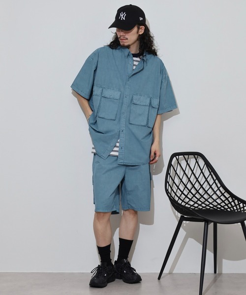 boohoo MAN◇WHプリーツ半袖シャツ&ショートパンツ セットアップ boohoo プリーツ デザイン 半袖シャツ & ショート セットアップ